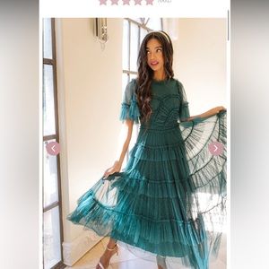 Ivy City Co “Whimsical Dress in Emerald” NWT